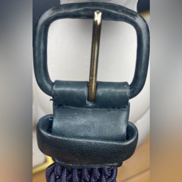 Maus&Hoffman Navy Blue Hand Braided Elastic Belt S 42. Measurement 44inches. - Picture 10 of 11